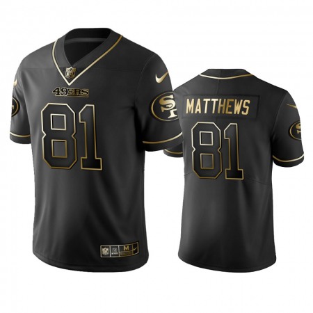 Nike 49ers #81 Jordan Matthews Black Golden Limited Edition Stitched NFL Jersey