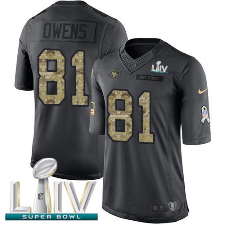 Nike 49ers #81 Jordan Matthews Black Super Bowl LIV 2020 Men's Stitched NFL Limited 2016 Salute to Service Jersey