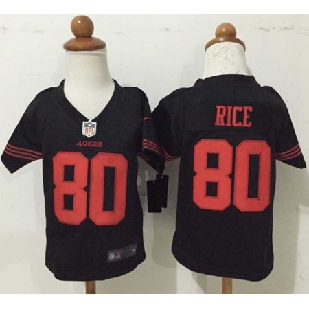 Toddler Nike 49ers #80 Jerry Rice Black Alternate Stitched NFL Elite Jersey