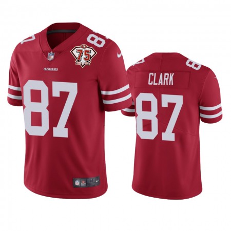 Nike 49ers #87 Dwight Clark Red Youth 75th Anniversary Stitched NFL Vapor Untouchable Limited Jersey