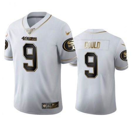 San Francisco 49ers #9 Robbie Gould Men's Nike White Golden Edition Vapor Limited NFL 100 Jersey