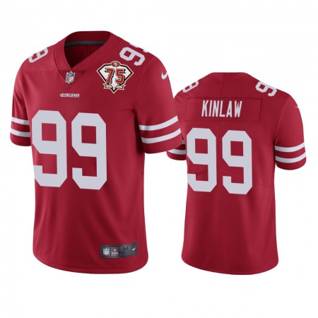 Nike 49ers #99 Javon Kinlaw Red Men's 75th Anniversary Stitched NFL Vapor Untouchable Limited Jersey