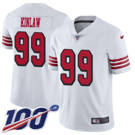 Nike 49ers #99 Javon Kinlaw White Men's Stitched NFL Limited Rush 100th Season Jersey