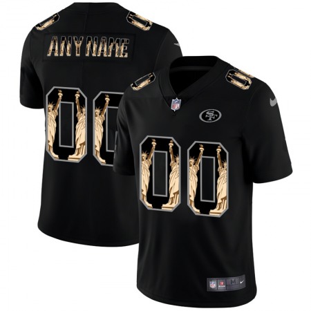 San Francisco 49ers Custom Carbon Black Vapor Statue Of Liberty Limited NFL Jersey