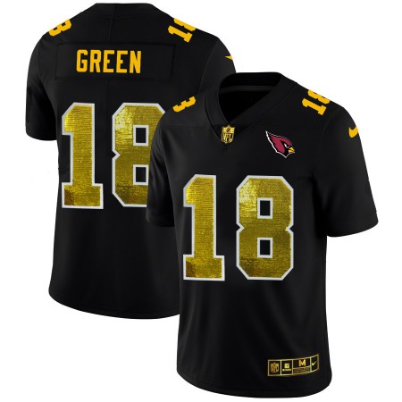 Arizona Cardinals #18 A.J. Green Men's Black Nike Golden Sequin Vapor Limited NFL Jersey