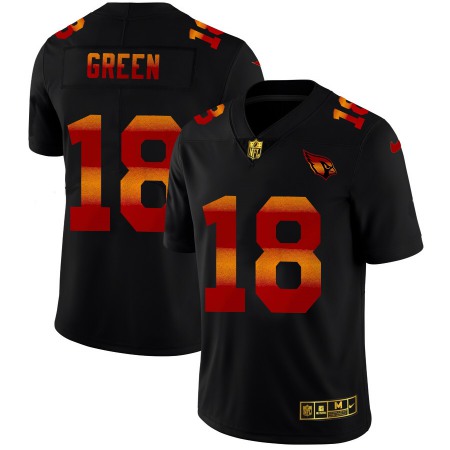 Arizona Cardinals #18 A.J. Green Men's Black Nike Red Orange Stripe Vapor Limited NFL Jersey