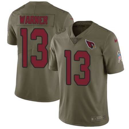 Nike Cardinals #13 Kurt Warner Olive Men's Stitched NFL Limited 2017 Salute to Service Jersey