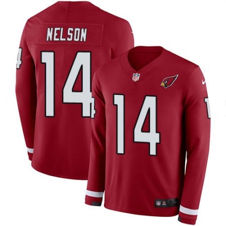 Nike Cardinals #14 J.J. Nelson Red Team Color Men's Stitched NFL Limited Therma Long Sleeve Jersey