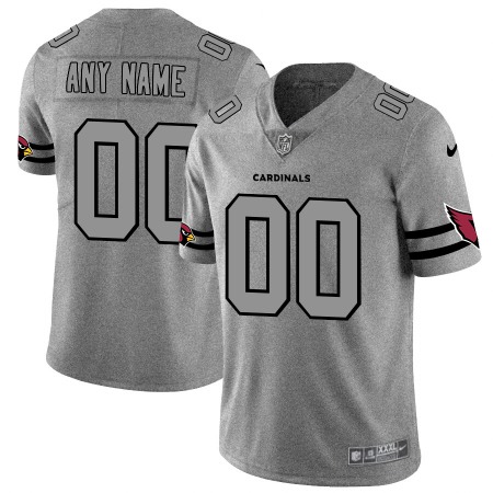 Arizona Cardinals Custom Men's Nike Gray Gridiron II Vapor Untouchable Limited NFL Jersey