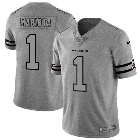 Atlanta Falcons #1 Marcus Mariota Men's Nike Gray Gridiron II Vapor Untouchable Limited NFL Jersey