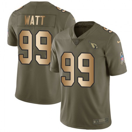 Nike Cardinals #99 J.J. Watt Olive/Gold Men's Stitched NFL Limited 2017 Salute To Service Jersey