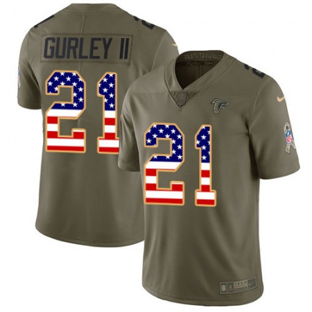 Nike Falcons #21 Todd Gurley II Olive/USA Flag Men's Stitched NFL Limited 2017 Salute To Service Jersey