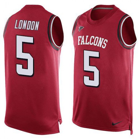 Nike Falcons #5 Drake London Red Team Color Men's Stitched NFL Limited Tank Top Jersey