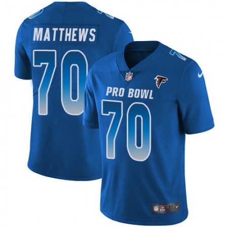 Nike Falcons #70 Jake Matthews Royal Men's Stitched NFL Limited NFC 2019 Pro Bowl Jersey