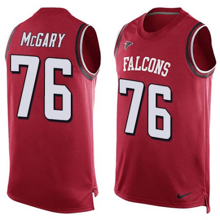 Nike Falcons #76 Kaleb McGary Red Team Color Men's Stitched NFL Limited Tank Top Jersey