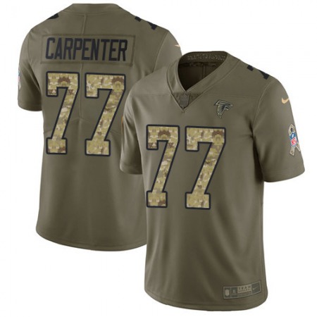 Nike Falcons #77 James Carpenter Olive/Camo Men's Stitched NFL Limited 2017 Salute To Service Jersey