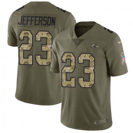 Nike Ravens #23 Tony Jefferson Olive/Camo Men's Stitched NFL Limited 2017 Salute To Service Jersey