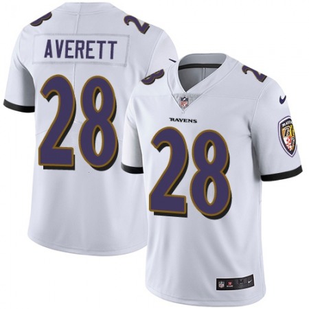 Nike Ravens #28 Anthony Averett White Men's Stitched NFL Vapor Untouchable Limited Jersey