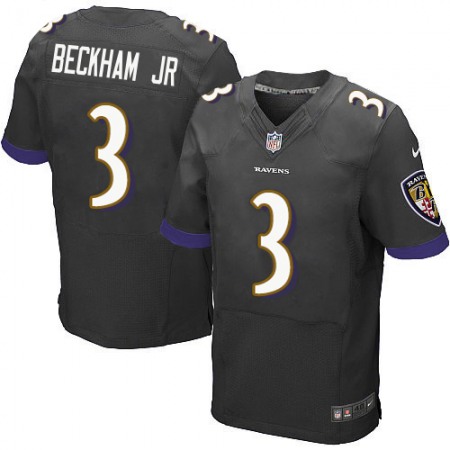 Nike Ravens #3 Odell Beckham Jr. Black Alternate Men's Stitched NFL New Elite Jersey