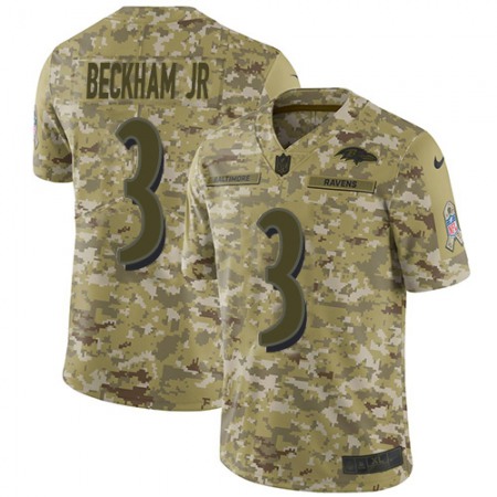 Nike Ravens #3 Odell Beckham Jr. Camo Men's Stitched NFL Limited 2018 Salute To Service Jersey