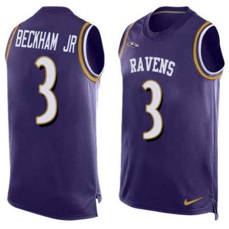 Nike Ravens #3 Odell Beckham Jr. Purple Team Color Men's Stitched NFL Limited Tank Top Jersey