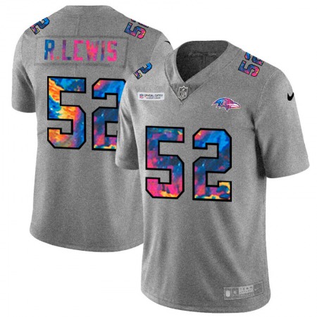 Baltimore Ravens #52 Ray Lewis Men's Nike Multi-Color 2020 NFL Crucial Catch NFL Jersey Greyheather