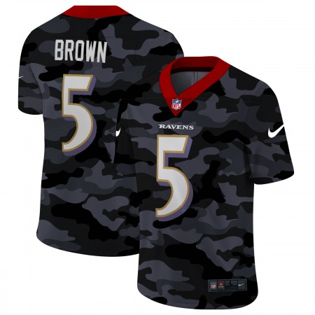 Baltimore Ravens #5 Marquise Brown Men's Nike 2020 Black CAMO Vapor Untouchable Limited Stitched NFL Jersey