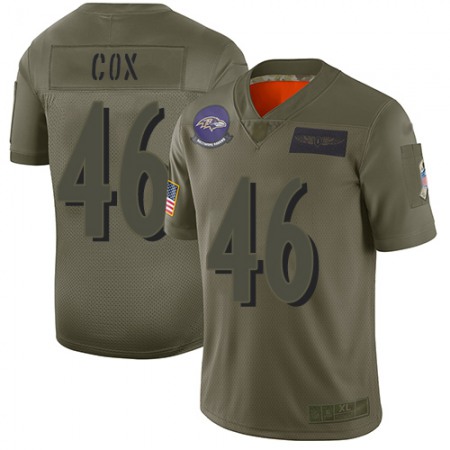 Nike Ravens #46 Morgan Cox Camo Men's Stitched NFL Limited 2019 Salute To Service Jersey