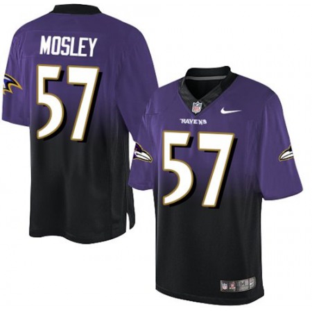 Nike Ravens #57 C.J. Mosley Purple/Black Men's Stitched NFL Elite Fadeaway Fashion Jersey