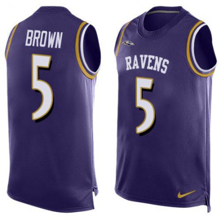 Nike Ravens #5 Marquise Brown Purple Team Color Men's Stitched NFL Limited Tank Top Jersey