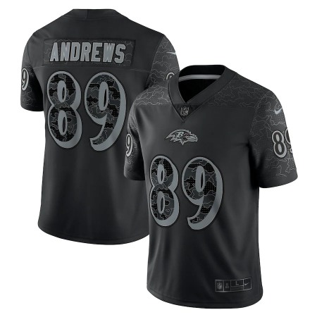 Baltimore Ravens #89 Mark Andrews Black Men's Nike NFL Black Reflective Limited Jersey