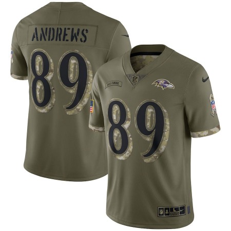 Baltimore Ravens #89 Mark Andrews Nike Men's 2022 Salute To Service Limited Jersey - Olive