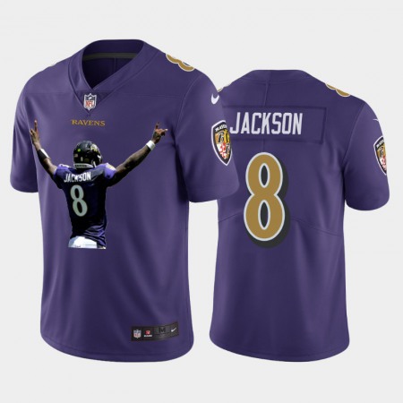 Baltimore Ravens #8 Lamar Jackson Nike Team Hero 3 Vapor Limited NFL Jersey Purple