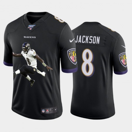 Baltimore Ravens #8 Lamar Jackson Nike Team Hero 4 Vapor Limited NFL 100 Jersey Black