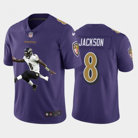 Baltimore Ravens #8 Lamar Jackson Nike Team Hero 4 Vapor Limited NFL Jersey Purple