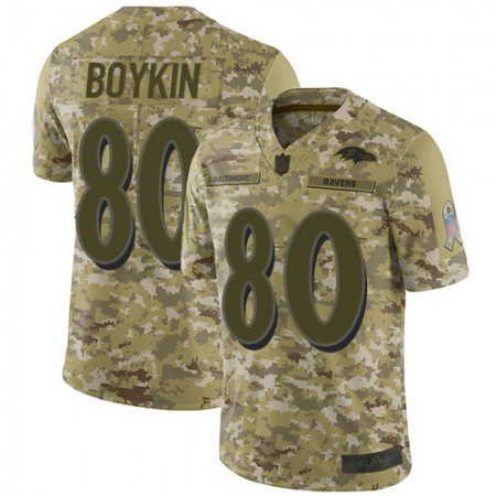 Nike Ravens #80 Miles Boykin Camo Men's Stitched NFL Limited 2018 Salute To Service Jersey