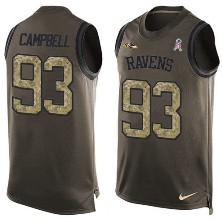 Nike Ravens #93 Calais Campbell Green Men's Stitched NFL Limited Salute To Service Tank Top Jersey