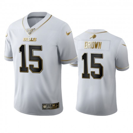 Buffalo Bills #15 John Brown Men's Nike White Golden Edition Vapor Limited NFL 100 Jersey