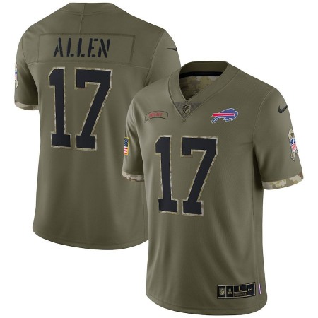 Buffalo Bills #17 Josh Allen Nike Men's 2022 Salute To Service Limited Jersey - Olive