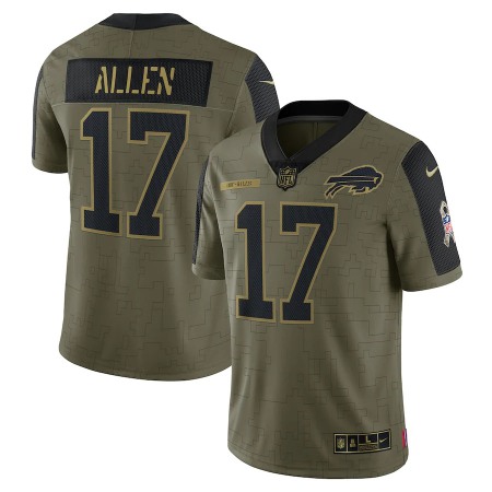 Buffalo Bills #17 Josh Allen Olive Nike 2021 Salute To Service Limited Player Jersey