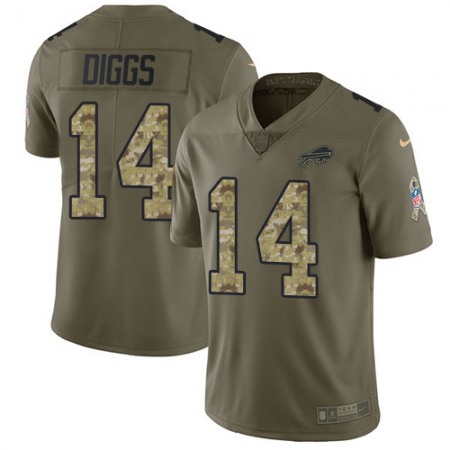 Nike Bills #14 Stefon Diggs Olive/Camo Men's Stitched NFL Limited 2017 Salute To Service Jersey