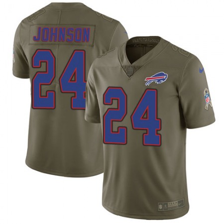 Nike Bills #24 Taron Johnson Olive Men's Stitched NFL Limited 2017 Salute To Service Jersey