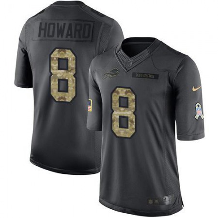 Buffalo Bills #8 O. J. Howard Black Men's Stitched NFL Limited 2016 Salute to Service Jersey