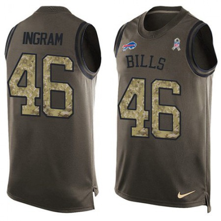 Nike Bills #46 Ja'Marcus Ingram Green Men's Stitched NFL Limited Salute To Service Tank Top Jersey