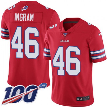 Nike Bills #46 Ja'Marcus Ingram Red Men's Stitched NFL Limited Rush 100th Season Jersey