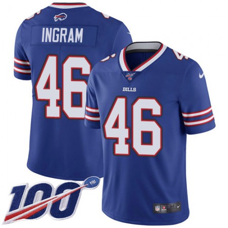 Nike Bills #46 Ja'Marcus Ingram Royal Blue Team Color Men's Stitched NFL 100th Season Vapor Limited Jersey