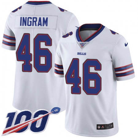 Nike Bills #46 Ja'Marcus Ingram White Men's Stitched NFL 100th Season Vapor Limited Jersey