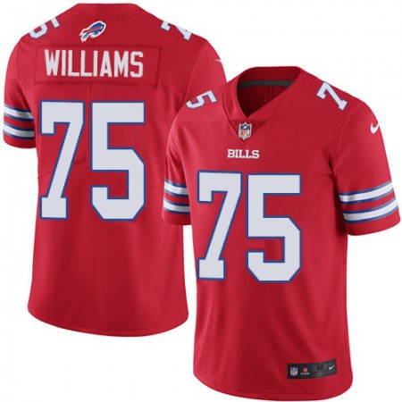 Nike Bills #75 Daryl Williams Red Men's Stitched NFL Limited Rush Jersey