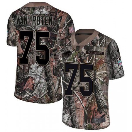 Nike Bills #75 Greg Van Roten Camo Men's Stitched NFL Limited Rush Realtree Jersey