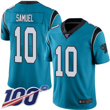 Nike Panthers #10 Curtis Samuel Blue Men's Stitched NFL Limited Rush 100th Season Jersey